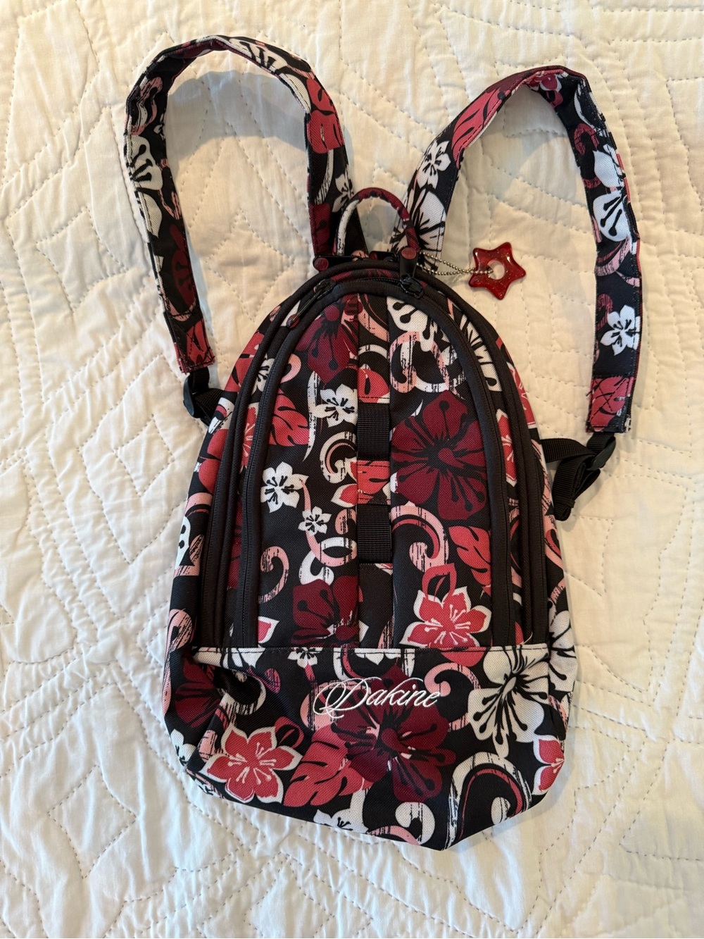 Dakine Black and Red Floral Mini Backpack - Picture 6 of 10